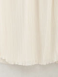 New European and American Style French Open Waist Flared Sleeve Pleated Long Dress