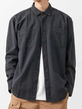 Pure Cotton Men's Retro Casual Gray High Sense Shirt Coat