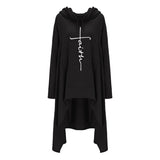 Long embroidered cloak hooded sweater