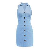 Spring And Summer New Women Sexy Sleeveless Denim Dress Casual Thin Section Dresses