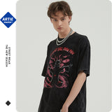 Men's New Heavy Street Retro T-Shirt Street Tide Round Neck Edging Short-Sleeved T-Shirt Men And Women Couple