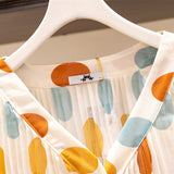 150Kg Plus Size Women's Bust 150 Summer Loose V-Neck Long-Sleeved Polka Dot Sunscreen Shirt Black Apricot 5XL 6XL