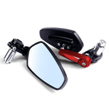 7/8" 22mm CNC Motorcycle Rearview Mirrors Universal Blue Glass Scooter Bar End Handlebar Mirror Rear View Mirror Accessories