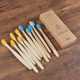 10PCS Colorful Toothbrush Natural Bamboo Tooth Brush Set Soft Bristle Charcoal Teeth Eco Bamboo Toothbrushes Dental Oral Care