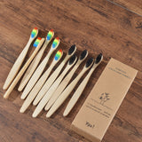 10PCS Colorful Toothbrush Natural Bamboo Tooth Brush Set Soft Bristle Charcoal Teeth Eco Bamboo Toothbrushes Dental Oral Care