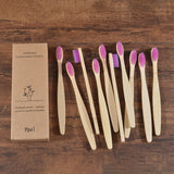 10PCS Colorful Toothbrush Natural Bamboo Tooth Brush Set Soft Bristle Charcoal Teeth Eco Bamboo Toothbrushes Dental Oral Care