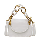 Stone Pattern PU Leather Crossbody Bags For Women Thick Chain Design Shoulder Messenger Bag Lady Mini Tote Lipstick Handbags - shop.livefree.co.uk