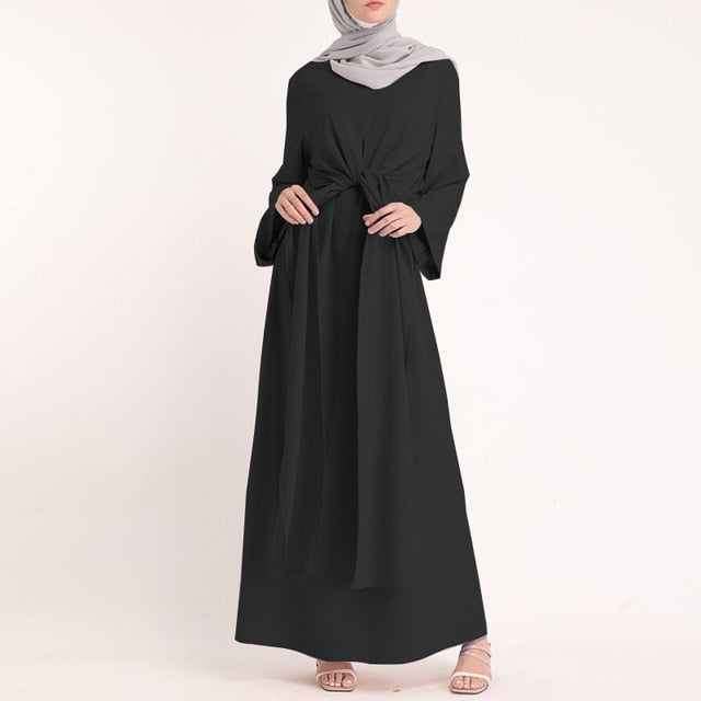 ZANZEA Muslim Dress Dubai Turkey Islam Clothes Casual Middle