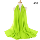 Women Solid Color Chiffon Hijab Scarf Wrap Islamic Shawls Headband Muslim Hijabs Wrap Headscarf Scarves 60 Colors