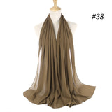 Women Solid Color Chiffon Hijab Scarf Wrap Islamic Shawls Headband Muslim Hijabs Wrap Headscarf Scarves 60 Colors