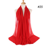 Women Solid Color Chiffon Hijab Scarf Wrap Islamic Shawls Headband Muslim Hijabs Wrap Headscarf Scarves 60 Colors