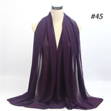 Women Solid Color Chiffon Hijab Scarf Wrap Islamic Shawls Headband Muslim Hijabs Wrap Headscarf Scarves 60 Colors
