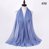 Women Solid Color Chiffon Hijab Scarf Wrap Islamic Shawls Headband Muslim Hijabs Wrap Headscarf Scarves 60 Colors