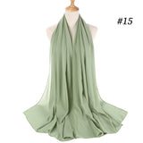 women plain bubble chiffon scarf hijab wrap printe solid color shawls headband women hijabs scarves/scarf 60 colors