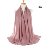 women plain bubble chiffon scarf hijab wrap printe solid color shawls headband women hijabs scarves/scarf 60 colors
