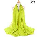 women plain bubble chiffon scarf hijab wrap printe solid color shawls headband women hijabs scarves/scarf 60 colors