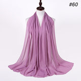 women plain bubble chiffon scarf hijab wrap printe solid color shawls headband women hijabs scarves/scarf 60 colors