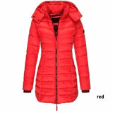 Yvlvol Winter Cotton Coat Women Slim Outwear Medium-long Padded Jacket Thick Hooded Cotton Wadded Warm Cotton Parka;winterjas