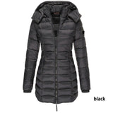 Yvlvol Winter Cotton Coat Women Slim Outwear Medium-long Padded Jacket Thick Hooded Cotton Wadded Warm Cotton Parka;winterjas