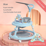 Infant Shining Baby Walker Kids Learning To Walk Multifunction Height Adjustable 6-24M Can Sit and Push with Toy Walker for Baby