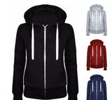 Womens Winter Denim Slim Zip-up Hoodie Solid Jacket Turn-down Collar Jean Ladies Long Sleeve Jaket Coat Outerwear Hoodie