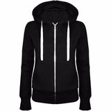 Womens Winter Denim Slim Zip-up Hoodie Solid Jacket Turn-down Collar Jean Ladies Long Sleeve Jaket Coat Outerwear Hoodie