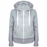 Womens Winter Denim Slim Zip-up Hoodie Solid Jacket Turn-down Collar Jean Ladies Long Sleeve Jaket Coat Outerwear Hoodie