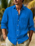 Men's Casual Solid Color Plus Size Shirt