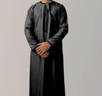 Solid Color Round Neck Embroidered Thick Tassel Men's Long Sleeve Robe