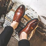 Mens Business Casual Korean Style Trendy British Mens Shoes