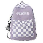 Ins Trendy Cool Plaid Student Backpack