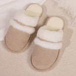 Rabbit Fur Cotton Slippers Fleece-lined Thickened Fluffy Slippers