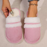 Rabbit Fur Cotton Slippers Fleece-lined Thickened Fluffy Slippers