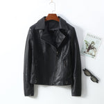 Women's Lapel Short Small Leather Coat