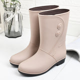 Fashion Velvet Padded Rain Boots Women Warm Knee-high Rain Boots