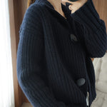 Retro Wool Cardigan Women's Short Long Sleeve Korean Style