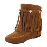 Height Increasing Insole Tassel Plus Size Short Boots