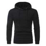 Men Sweatshirt Hoodie With Arm Zipper Long Sleeve Slim Tops