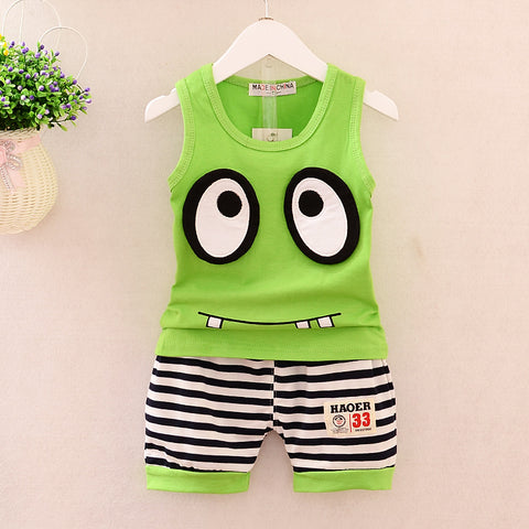 Summer children's Vest big eyes children's suit