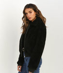 Explosion models plus velvet thick lapel short jacket women's long-sleeved cardigan wild shirt