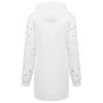 Christmas hot sale printed mid-length pocket hooded long-sleeved sweater