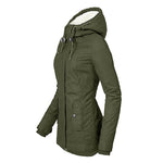 Hot Style Ladies Long-Sleeved Zipper Pocket Padded Coat Jacket