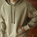 Hooded Sweater Loose Cotton Casual Solid Color Coat