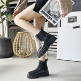 Fashion Black Short Tube Waterproof Non-slip Warm Martin Boots For Women