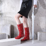 Women's Printing High Non-slip Wear-resistant Sole Rubber Boots