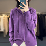 Hoodie Knitted Zipper Thickening Coat