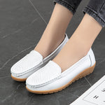 Women's Slope And Leather Casual Bean Shoes