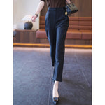 Casual High Waist Straight Suit Pants