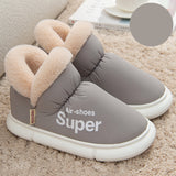 Warm House Shoes Plush Fleece High Back Heel Slippers Home Winter Warm Couple Shoes