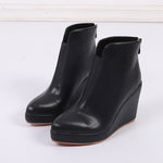 Heel Platform High Heel Pointed-toe Fashion Ankle Boots Black